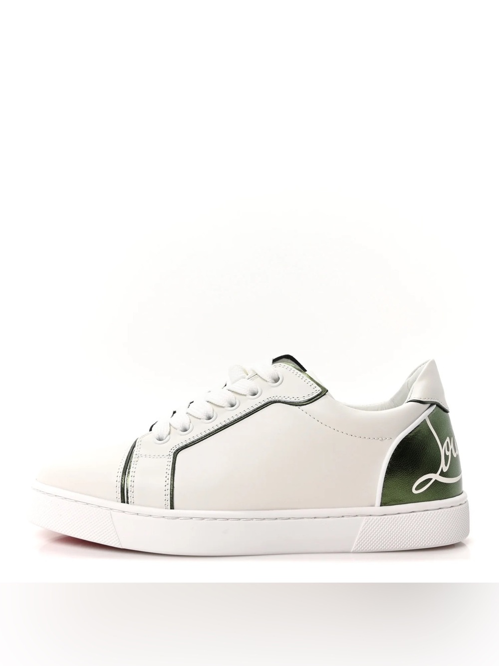 FUN VIEIRA FLAT
White Leather Sneakers with Green Heel Accent